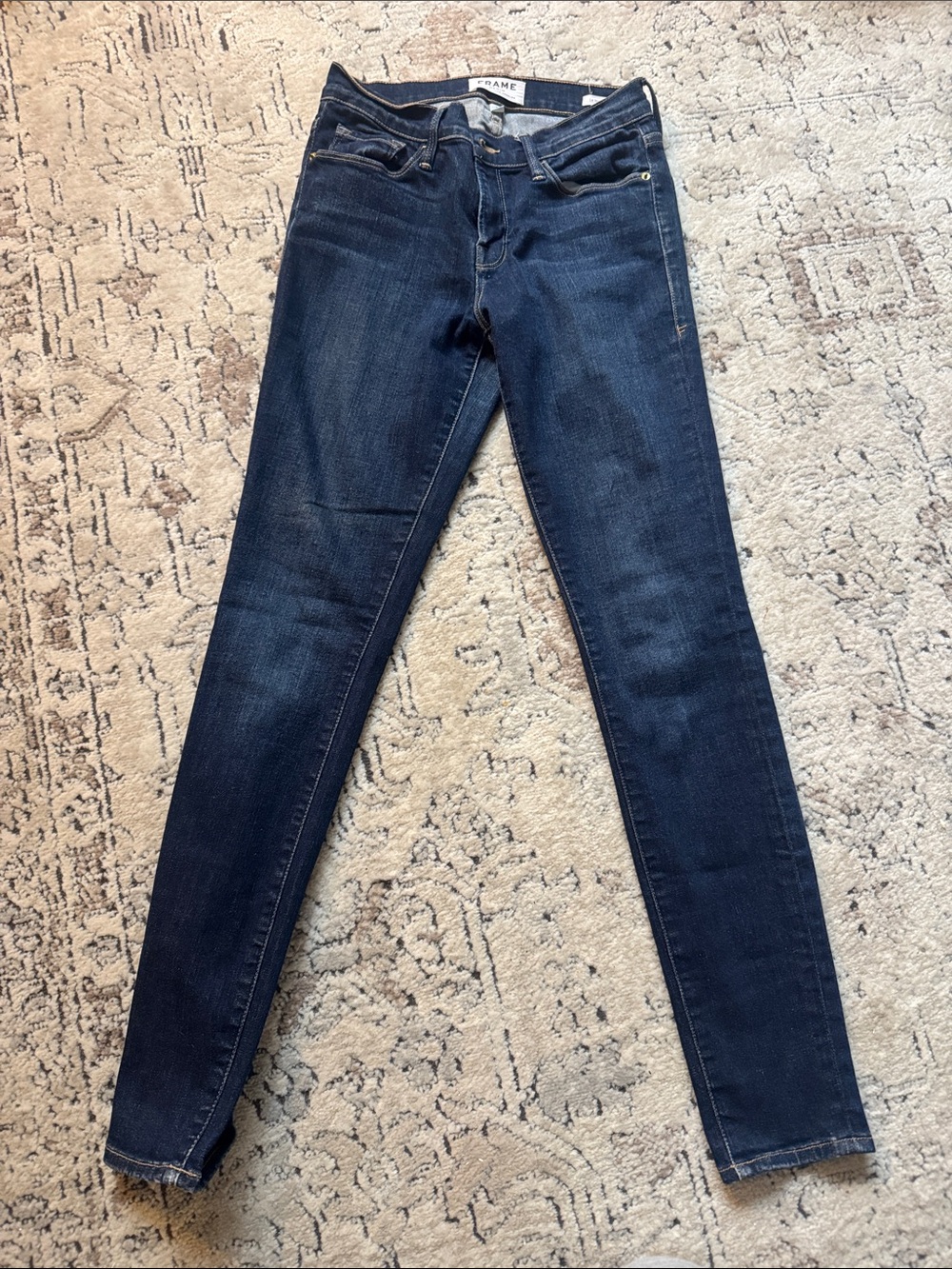 Frame Denim Women's Skinny Jeans in Dark Blue